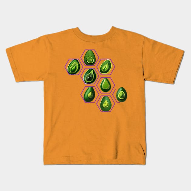 Avocado cell design Kids T-Shirt by Avocado design for print on demand